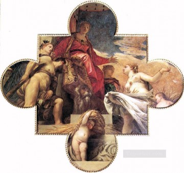 パオロ・ヴェロネーゼ Painting - セレスはヴェネツィアのルネッサンス時代のパオロ・ヴェロネーゼに敬意を表します